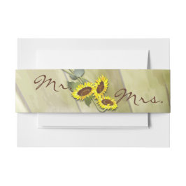 ひまわりが描かれた素朴なカントリー風のメイソンジャー 招待状ベリーバンド