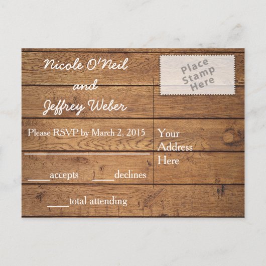 ひまわりが描かれた素朴なメイソンジャー インビテーションポストカード (裏面)