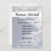 ひまわりが昇るベビーシャワーのカード 招待状 (裏面)