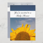 ひまわりが昇るベビーシャワーのカード 招待状 (正面/裏面)