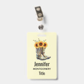 ひまわりが詰まったカウボーイブーツ バッジ (裏面 （クリップ付）)