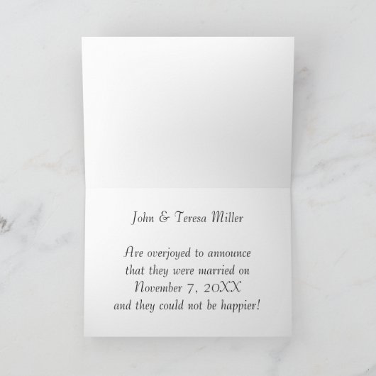 ひまわりたった今結婚しました告知カード 案内状 (内部)