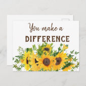 ひまわりとあなたが違うを作る名言 ポストカード (正面/裏面)