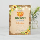 ひまわりとかぼちゃのシャワー 誕生日パーティーへの招待状 招待状 (スタンド正面)