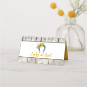 ひまわりとカウボーイブーツのブライダルシャワー プレイスカード (裏面)