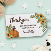 ひまわりとカボチャのオータム フラワー 感謝 ギフトタグ