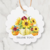 ひまわりとカボチャの感謝 赤ちゃん歓迎シャワープレゼント フェイバータグ (正面)