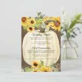 ひまわりとカボチャの花の秋の結婚式の詳細 エンクロージャーカード (スタンド正面)