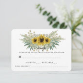 ひまわりとグリーンの結婚式出欠確認 出欠カード (スタンド正面)