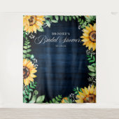 ひまわりとスターチス ブライダルシャワーの背景 タペストリー (正面)