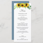 ひまわりとソフトブルーのメニュー メニュー (正面/裏面)