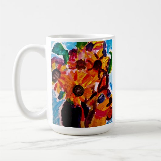ひまわりとチワワ コーヒーマグカップ (左)