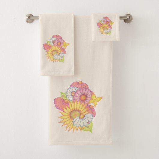 ひまわりとデイジーのタオルセット バスタオルセット (インサイチュ)