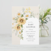 ひまわりとデイジーのベビーシャワー招待状 招待状 (スタンド正面)