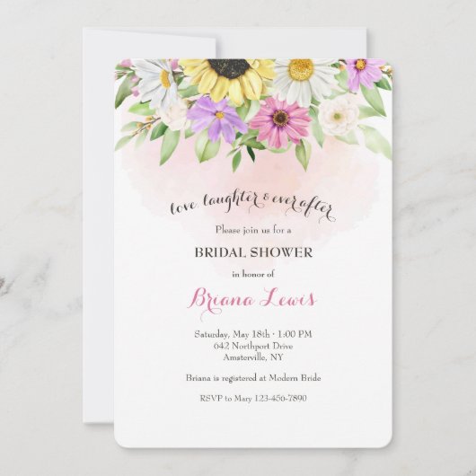 ひまわりとデイジーの招待状 招待状 (正面)