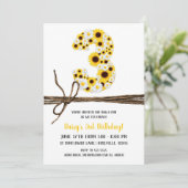 ひまわりとデイジー 3rd サード バースデー パーティー 招待状 (スタンド正面)