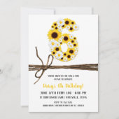 ひまわりとデイジー 6歳 誕生日パーティー 招待状 (正面)