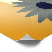 ひまわりとトンボのミニマルアート ポスター (角)