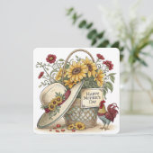 ひまわりとニワトリの母の日カード シーズンカード (スタンド正面)