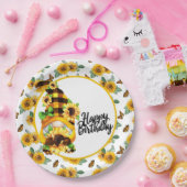 ひまわりとノームの誕生日おめでとう ペーパープレート (パーティー)