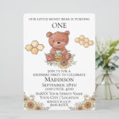 ひまわりとハニカムを使ったかわいいハチミツグマ 招待状 (スタンド正面)