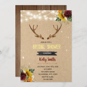 ひまわりとバラと鹿の角 テーマ 招待状 (正面/裏面)