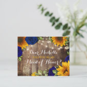 ひまわりとバラのあなたは私のメイドオブオナーになりますか？ 案内ポストカード (スタンド正面)