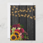 ひまわりとバラのウェディング 新しい日程のお知らせ 招待状 (裏面)