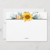 ひまわりとバラのカード 招待状 (裏面)