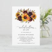 ひまわりとバラのクラシックな秋のライフセレブレーション 招待状 (スタンド正面)