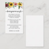 ひまわりとバラのハニームーンメッセージカード エンクロージャーカード (正面/裏面)