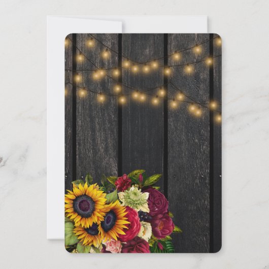 ひまわりとバラの秋の結婚式延期のお知らせ 招待状 (裏面)