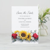 ひまわりとバラの結婚式Save the Date セーブザデート (スタンド正面)