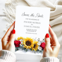 ひまわりとバラの結婚式Save the Date