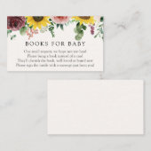 ひまわりとバラの絵本 ベビーシャワーのためのリクエストカード エンクロージャーカード (正面/裏面)