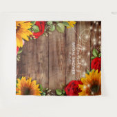 ひまわりとバラの背景 - フォトプロップ タペストリー (正面(横))