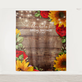 ひまわりとバラの背景 - フォトプロップ タペストリー