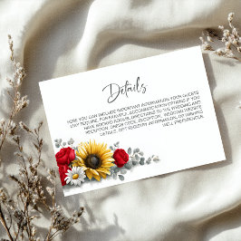 ひまわりとバラの花嫁DIYアイテム ウェディングペーパーアイテム エンクロージャーカード