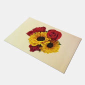 ひまわりとバラの花束 ドアマット (アングル)