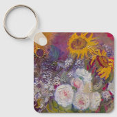 ひまわりとバラの花瓶 ヴィンセント・ヴァン・ゴッホ キーホルダー (正面)