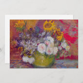 ひまわりとバラの花瓶 ヴィンセント・ヴァン・ゴッホ 招待状 (正面/裏面)