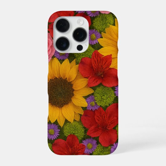 ひまわりとバラのiPhoneケース iPhoneケース (裏面)