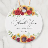 ひまわりとバラ 感謝のメッセージタグ フェイバータグ (正面)