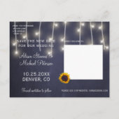 ひまわりとバラ 新しい日付 結婚式 案内ポストカード (裏面)