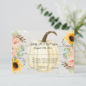 ひまわりとピンクの花のルースドパンブキン ウッディアーゼ 招待状 (スタンド正面)