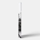 ひまわりとミツバチの黒と白のiPhone 13ケース Case-Mate iPhoneケース (裏面 / 右)