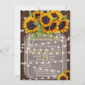 ひまわりとメイソンジャー 新築祝い BBQ 招待状 (正面)