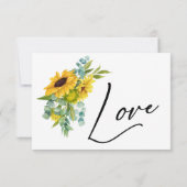 ひまわりとユーカリのフレームにお返事ください 出欠カード (裏面)