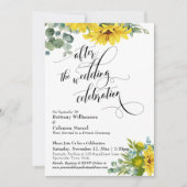 ひまわりとユーカリの結婚式後のお祝い 招待状 (正面)