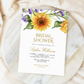 ひまわりとラベンダー ブライダルシャワーの招待状 招待状